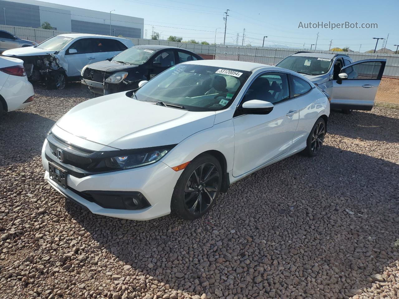 2020 Honda Civic Sport White vin: 2HGFC4B85LH302056