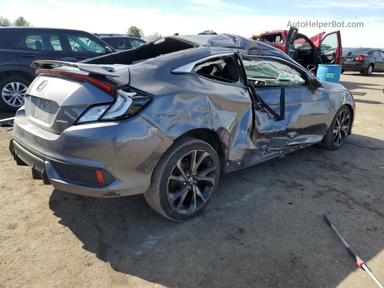 2019 Honda Civic Sport Серый vin: 2HGFC4B8XKH303749