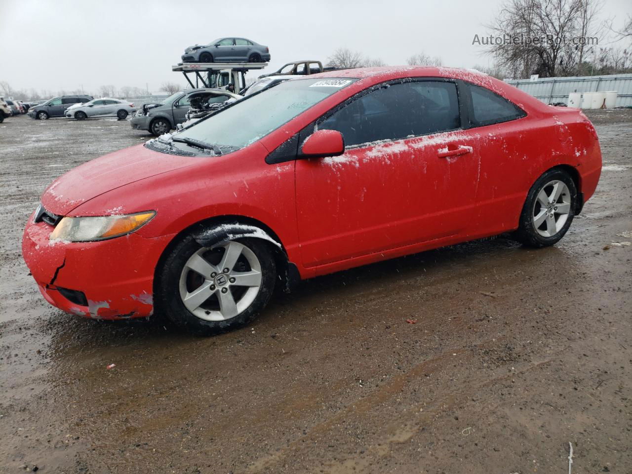 2006 Honda Civic Lx Red vin: 2HGFG11656H013573