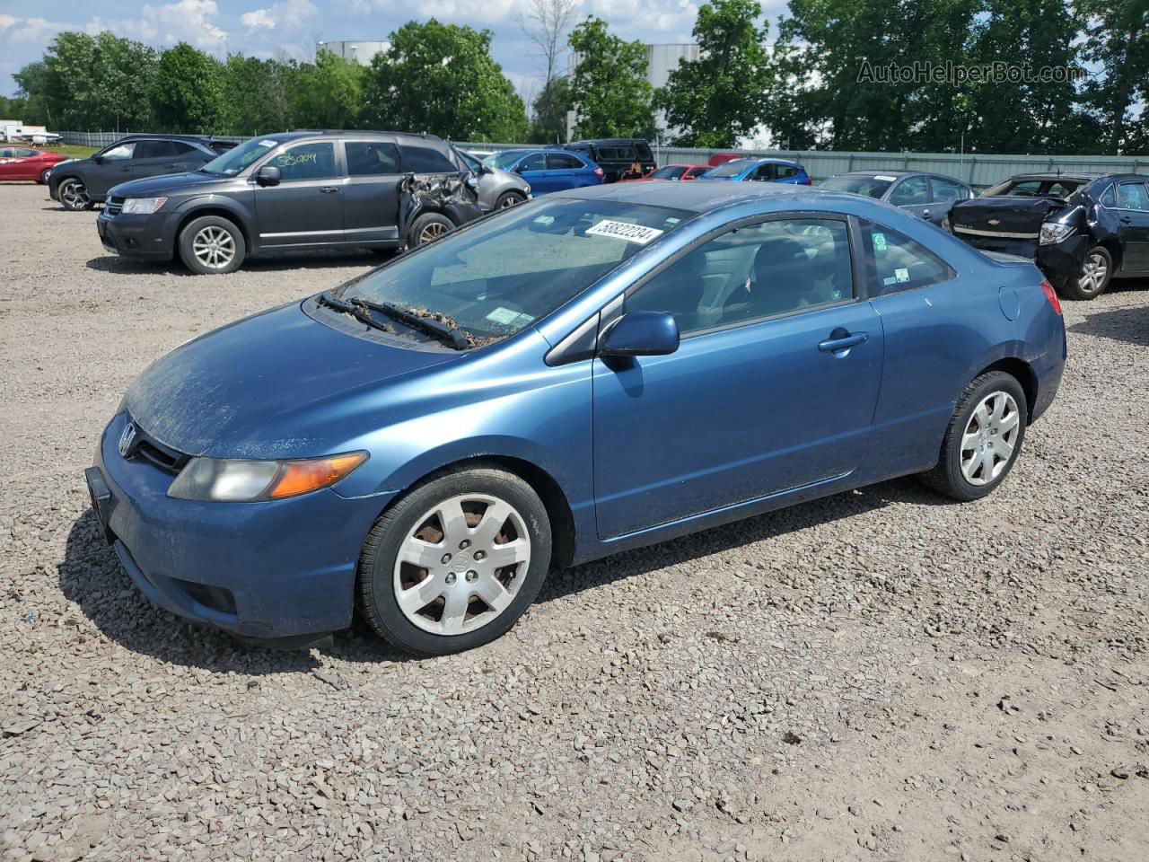 2008 Honda Civic Lx Blue vin: 2HGFG12608H542477