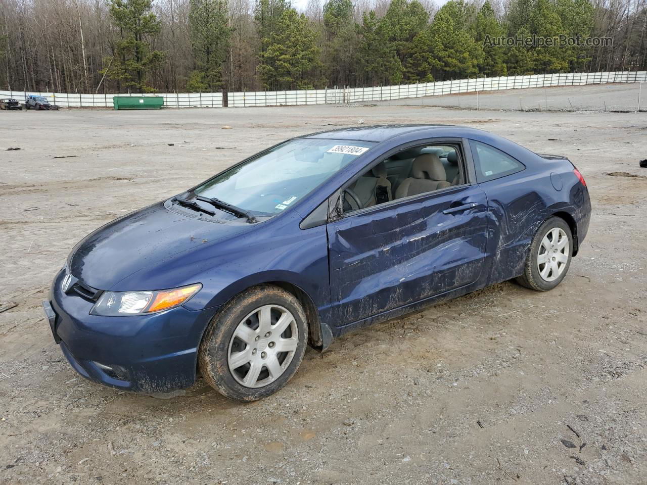 2008 Honda Civic Lx Blue vin: 2HGFG12608H562910