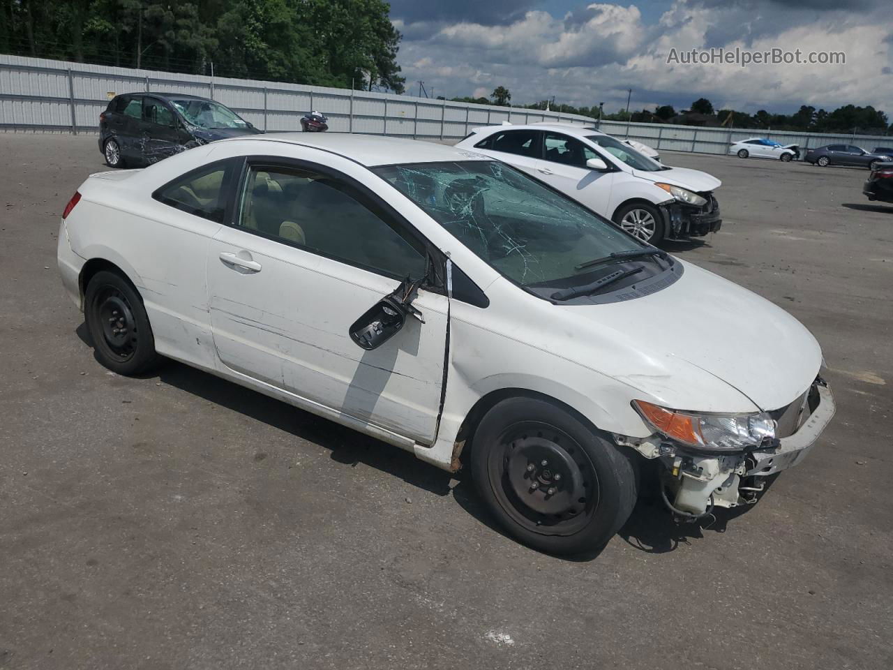 2008 Honda Civic Lx White vin: 2HGFG12608H568688