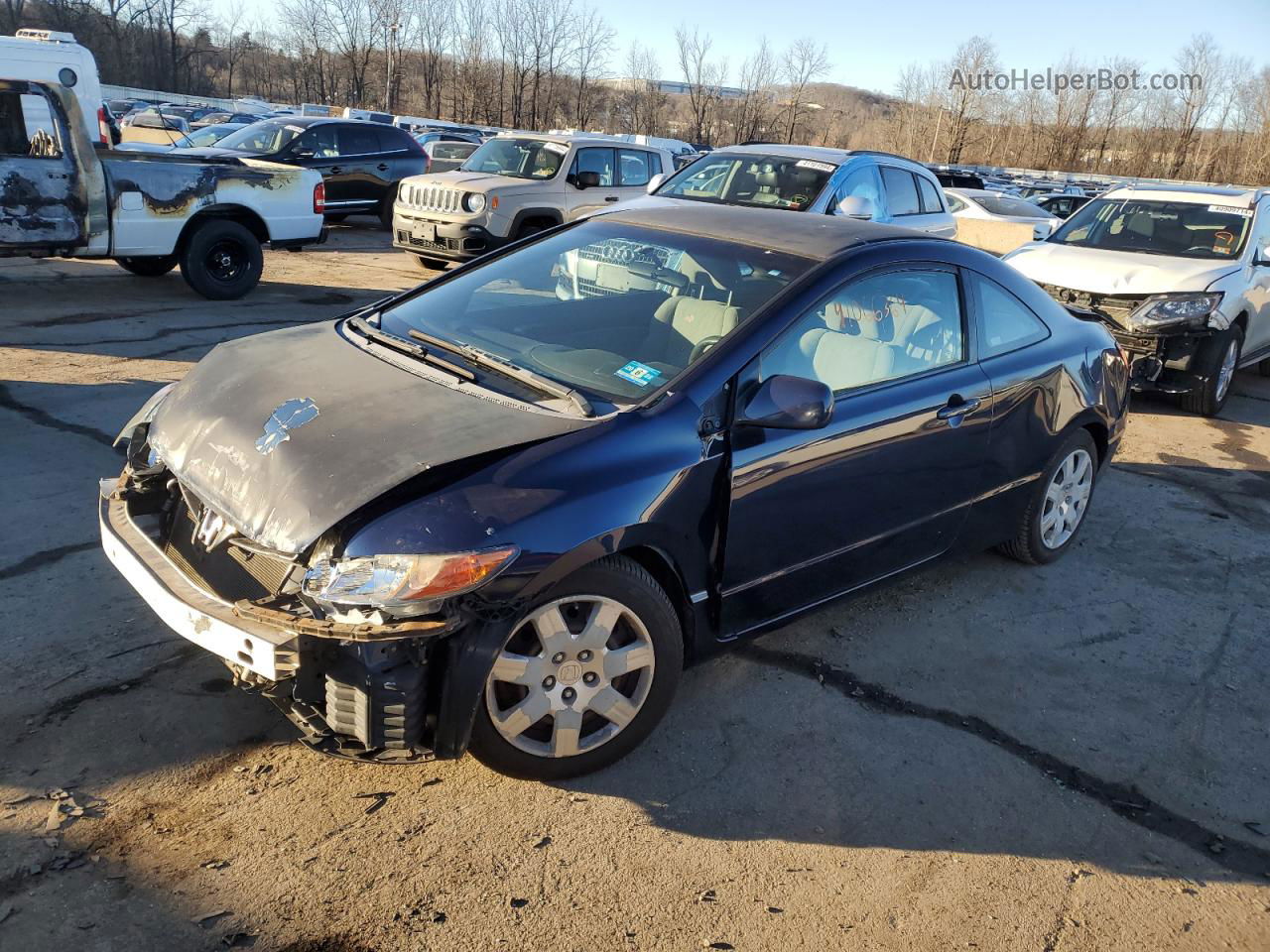 2008 Honda Civic Lx Blue vin: 2HGFG12618H537708