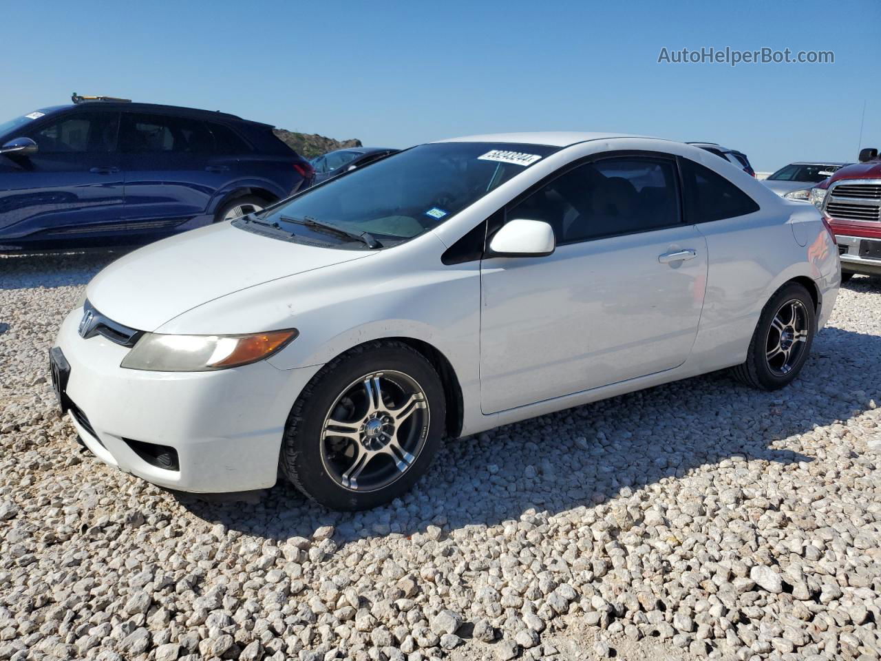 2008 Honda Civic Lx White vin: 2HGFG12628H505091