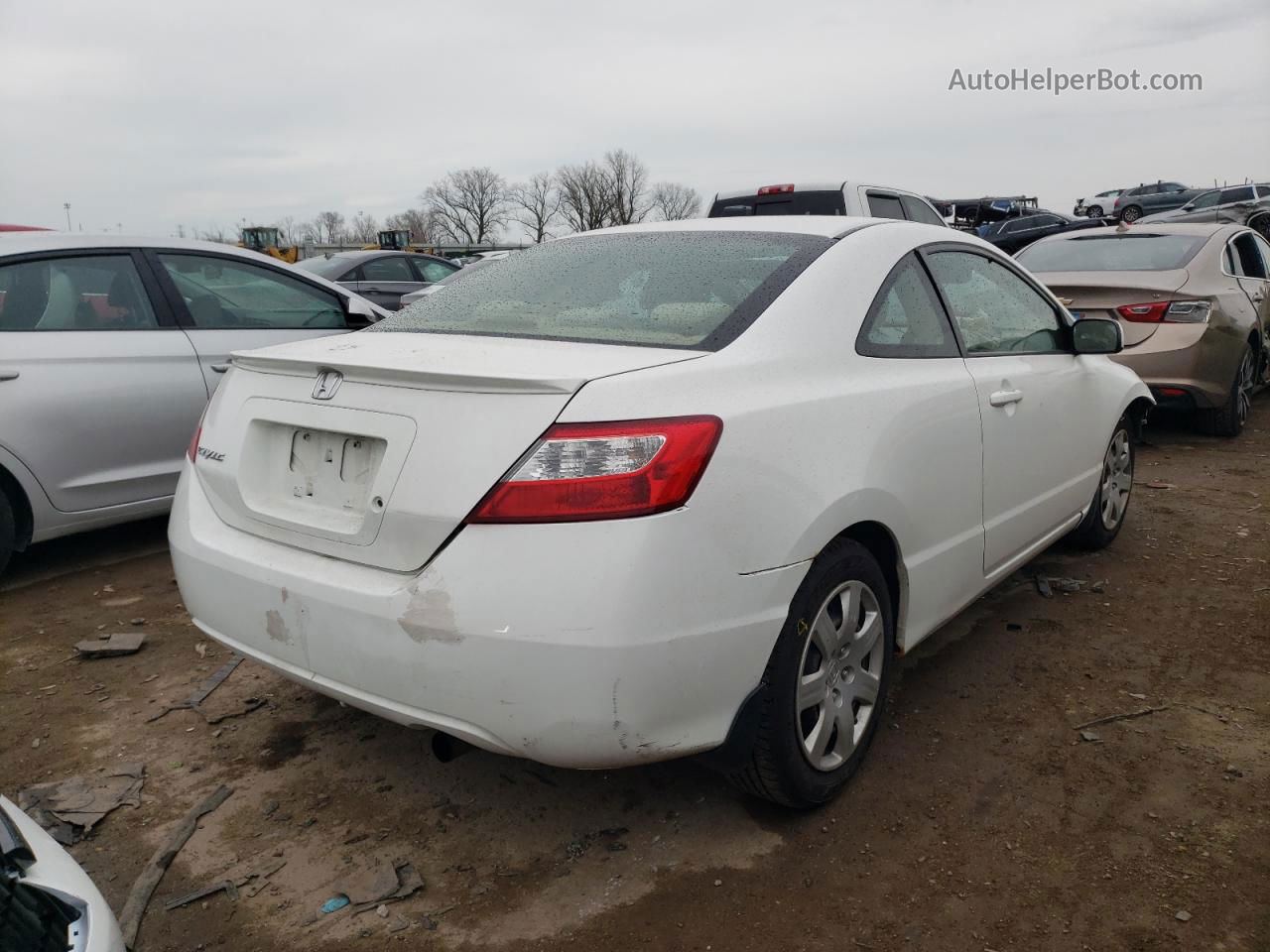 2008 Honda Civic Lx White vin: 2HGFG12628H514079