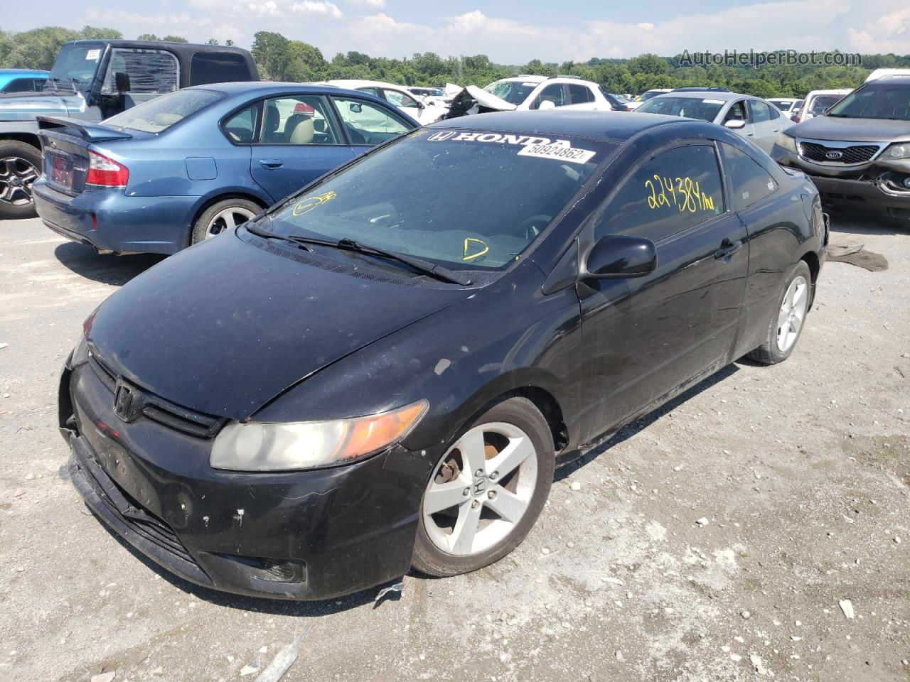 2008 Honda Civic Lx Black vin: 2HGFG126X8H508367