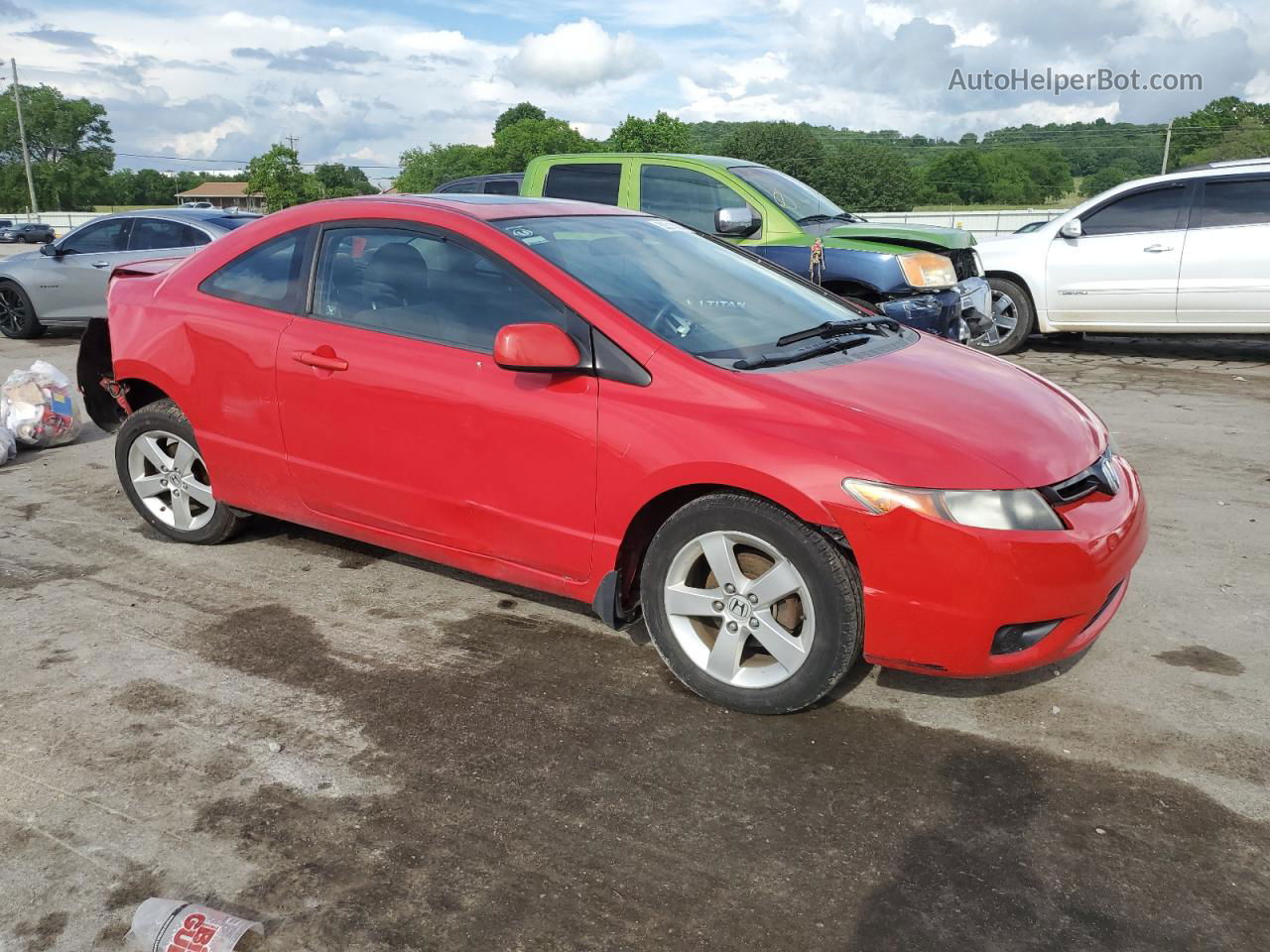 2008 Honda Civic Ex Red vin: 2HGFG12858H564167