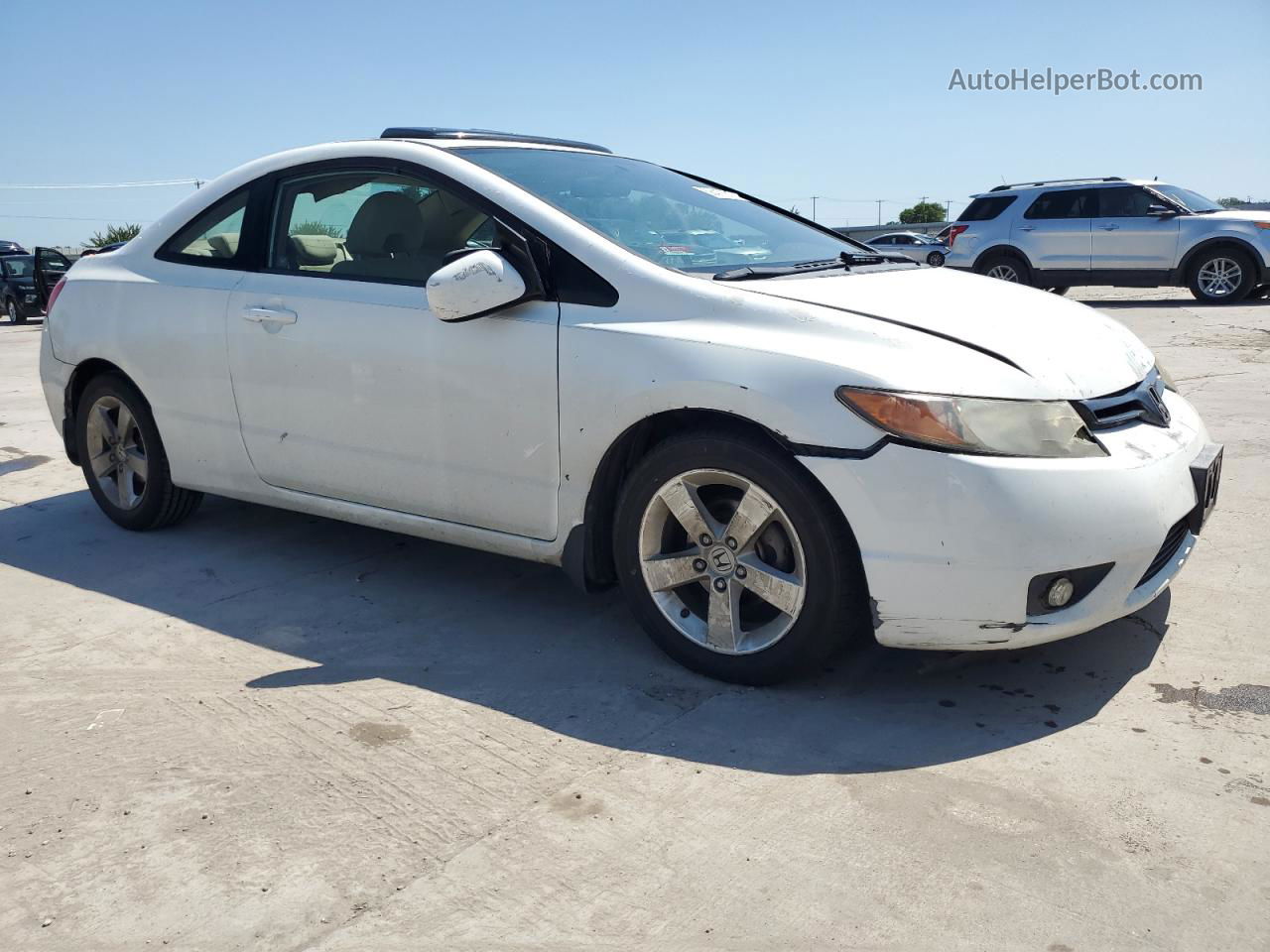 2008 Honda Civic Ex White vin: 2HGFG12868H571242