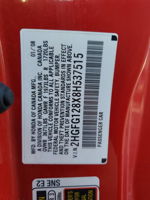 2008 Honda Civic Ex Red vin: 2HGFG128X8H537515