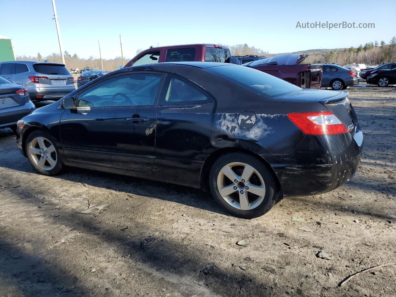 2008 Honda Civic Ex Black vin: 2HGFG128X8H567890