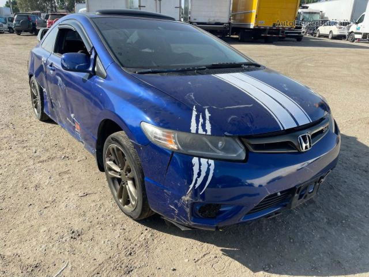 2006 Honda Civic Si Blue vin: 2HGFG21506H712896