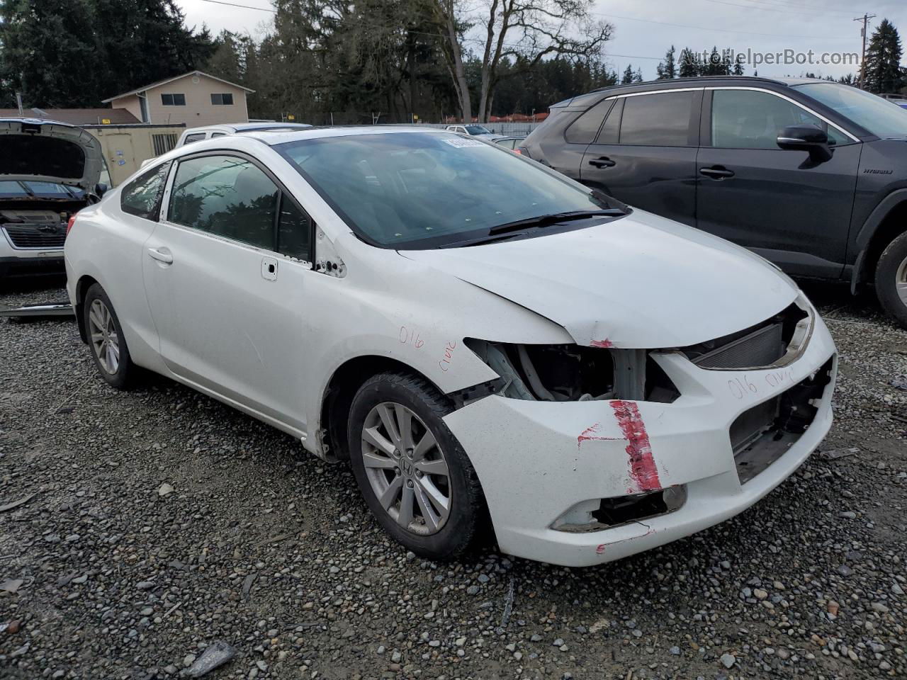 2012 Honda Civic Exl White vin: 2HGFG3B11CH538933