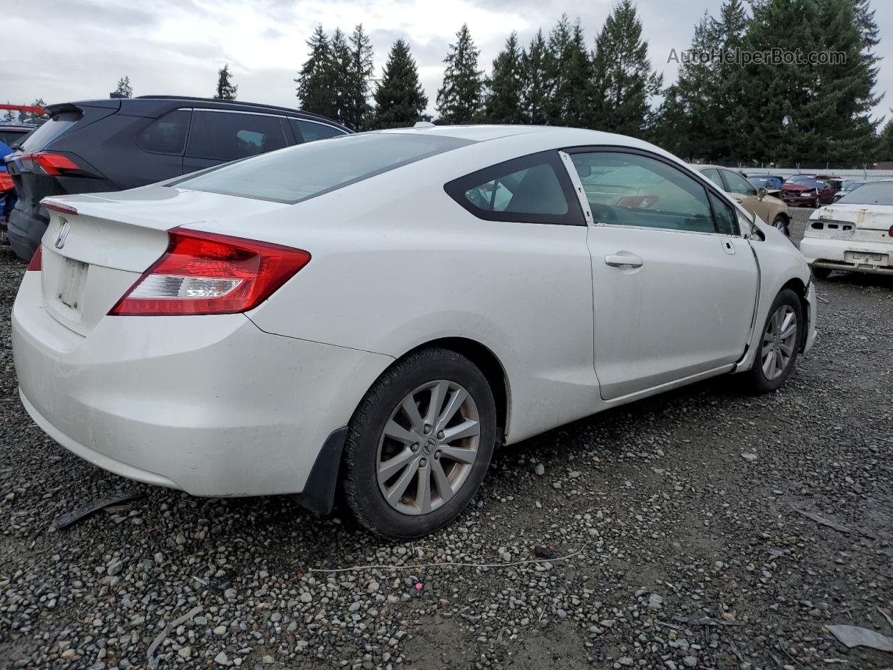 2012 Honda Civic Exl White vin: 2HGFG3B11CH538933