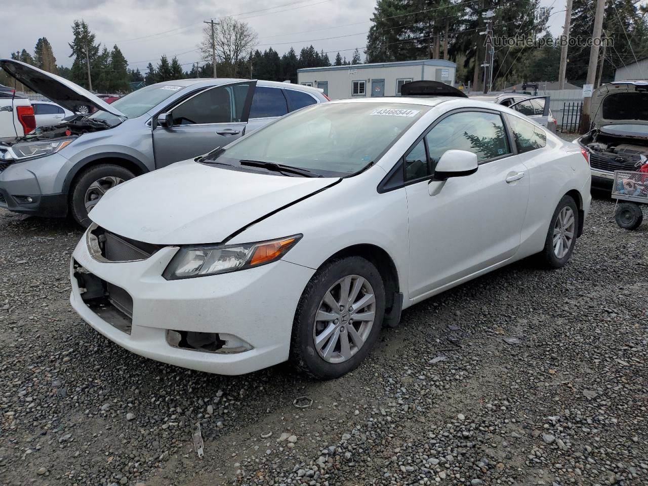 2012 Honda Civic Exl White vin: 2HGFG3B11CH538933