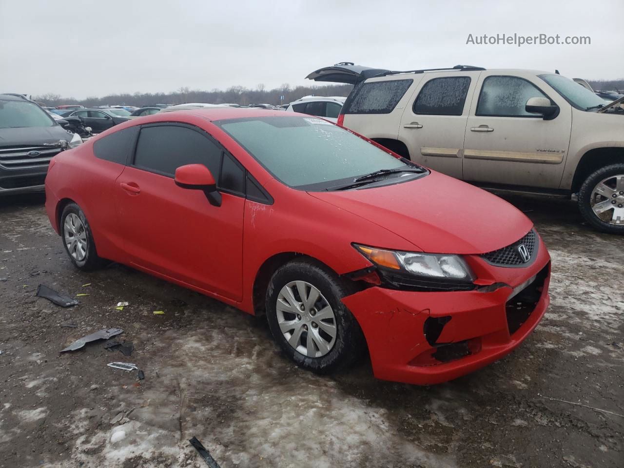 2012 Honda Civic Lx Red vin: 2HGFG3B50CH558061