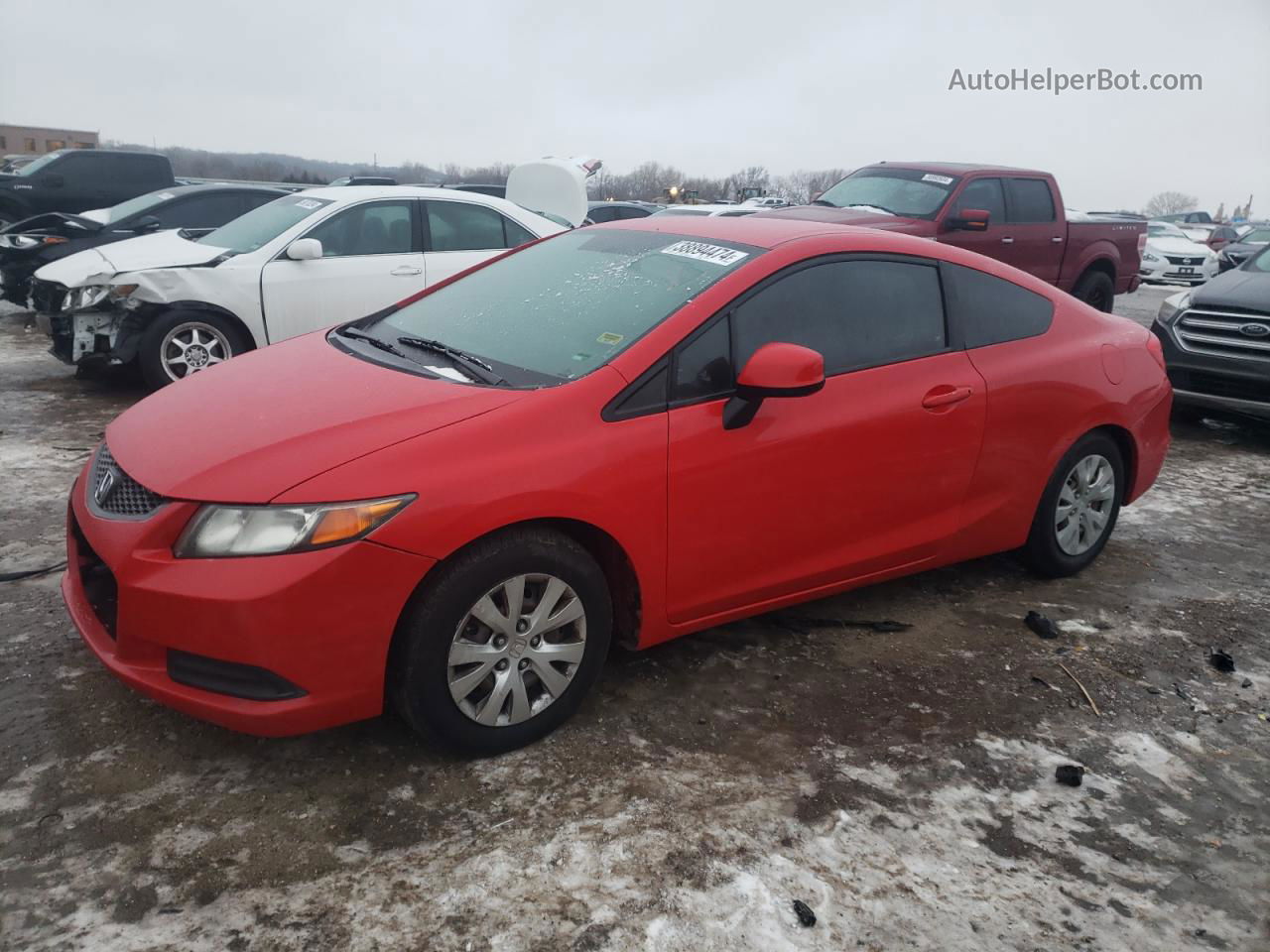 2012 Honda Civic Lx Red vin: 2HGFG3B50CH558061