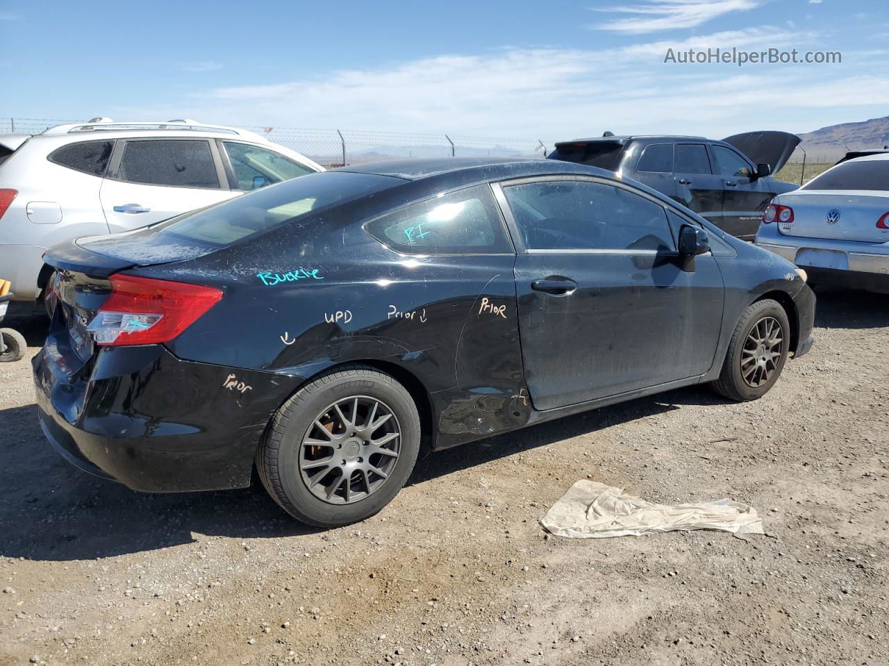 2012 Honda Civic Lx Black vin: 2HGFG3B51CH513758