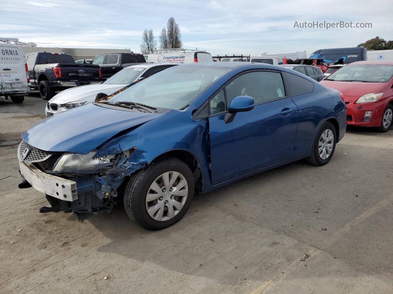 2012 Honda Civic Lx Blue vin: 2HGFG3B52CH518371