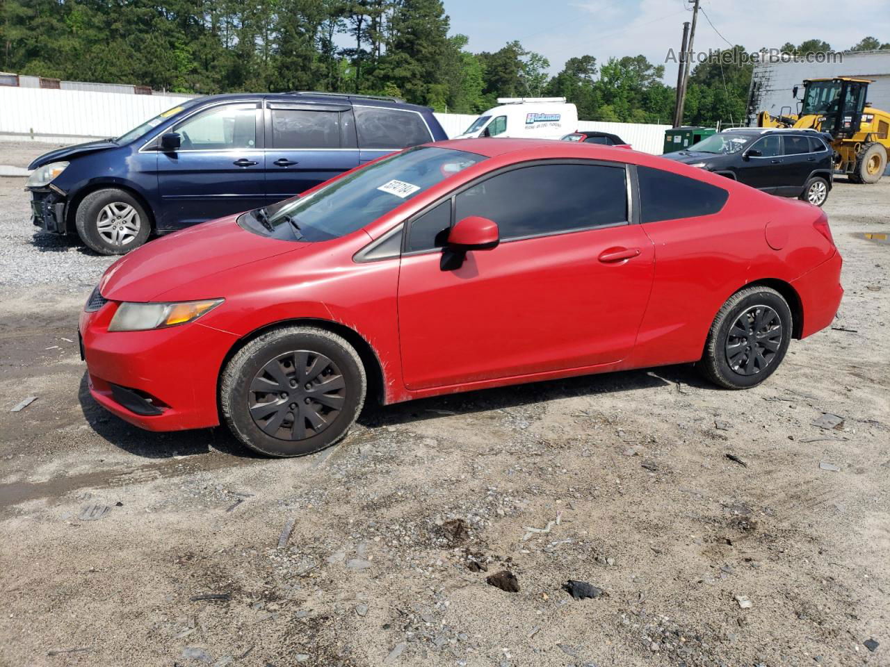 2012 Honda Civic Lx Red vin: 2HGFG3B53CH557017