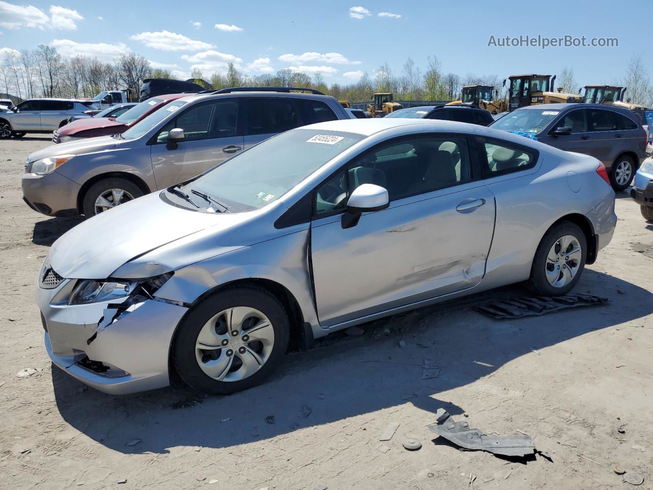 2013 Honda Civic Lx Silver vin: 2HGFG3B53DH528313