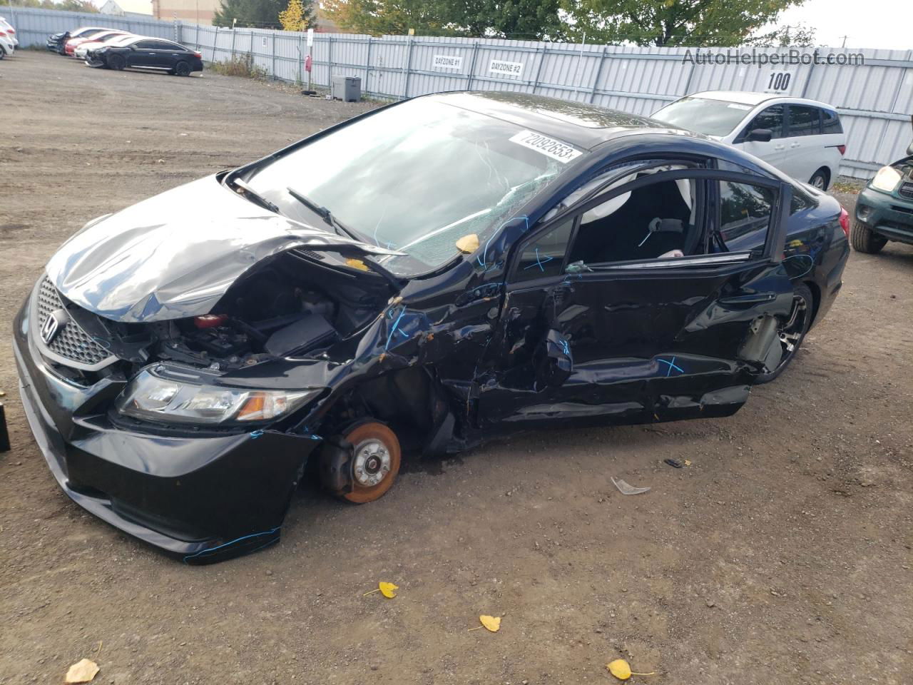 2013 Honda Civic Lx Black vin: 2HGFG3B54DH000487