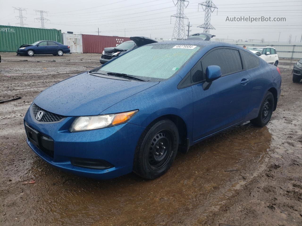 2012 Honda Civic Lx Blue vin: 2HGFG3B56CH518695