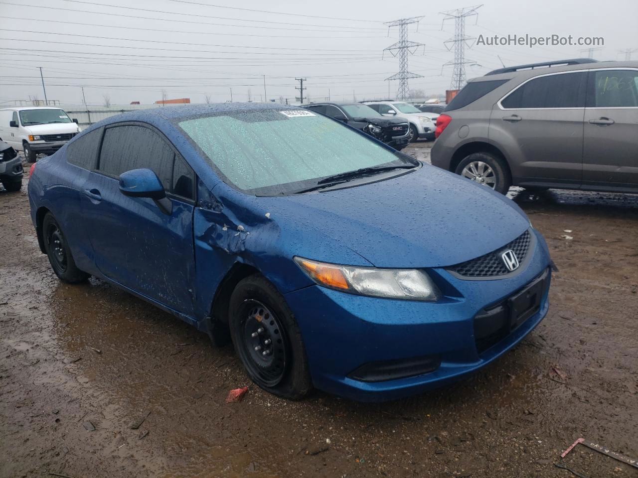 2012 Honda Civic Lx Blue vin: 2HGFG3B56CH518695