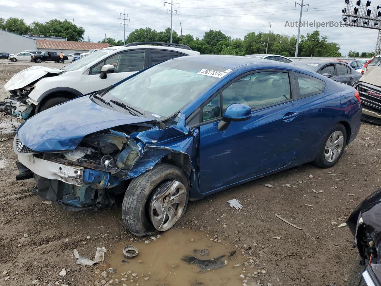 2013 Honda Civic Lx Blue vin: 2HGFG3B56DH531349