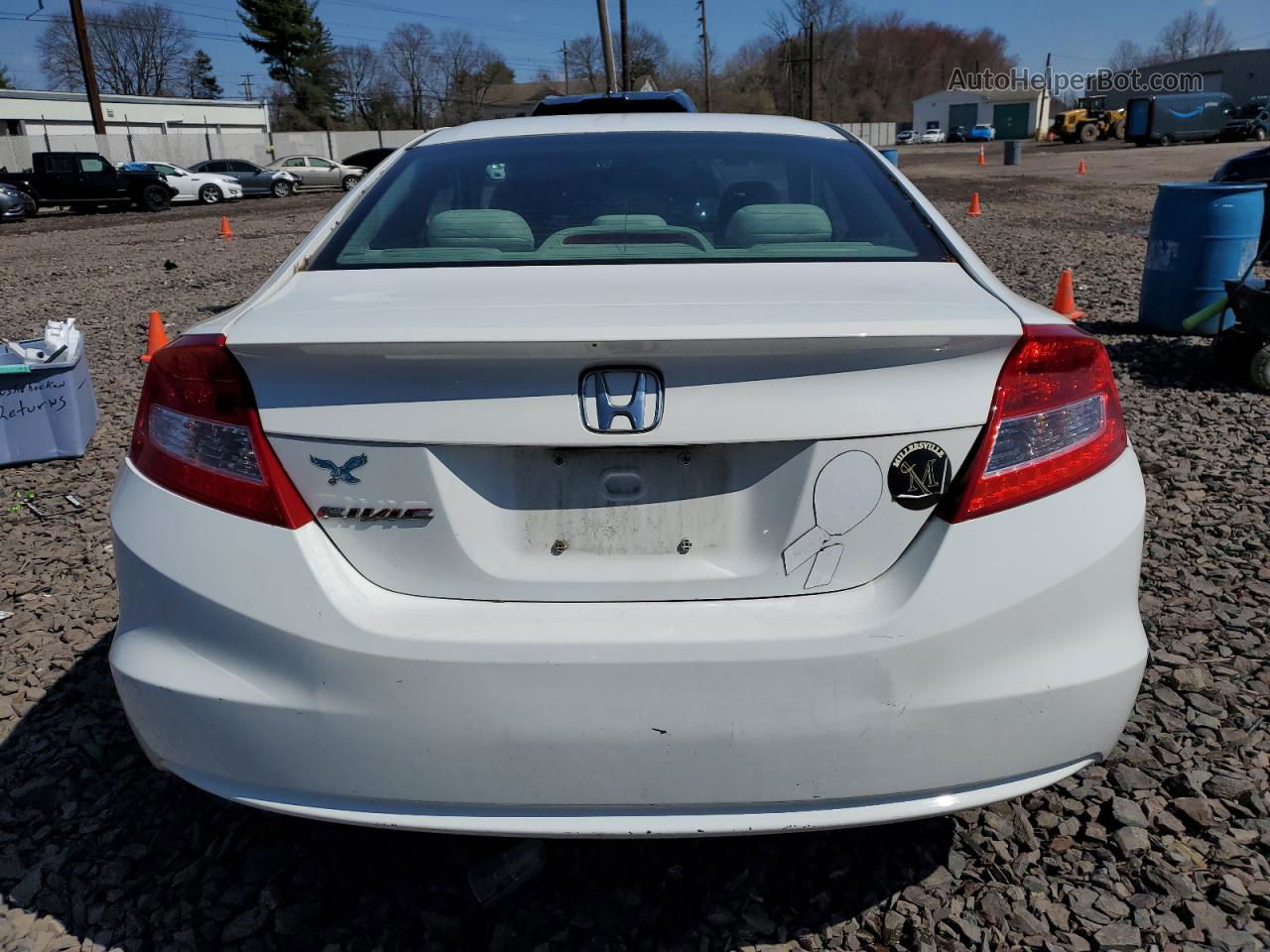 2012 Honda Civic Lx White vin: 2HGFG3B57CH511139