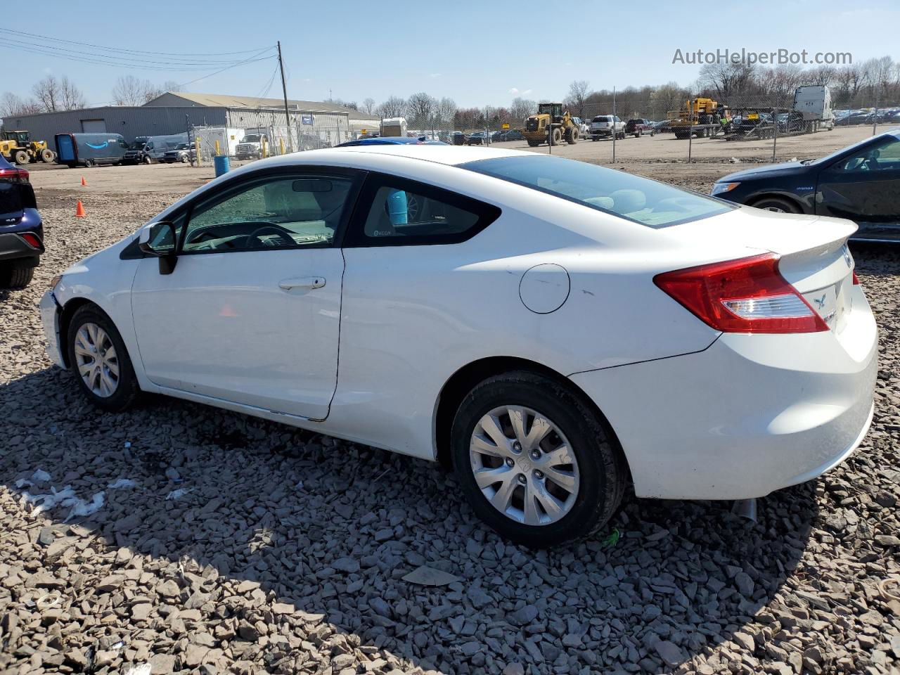 2012 Honda Civic Lx White vin: 2HGFG3B57CH511139