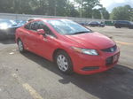 2012 Honda Civic Lx Red vin: 2HGFG3B57CH537207