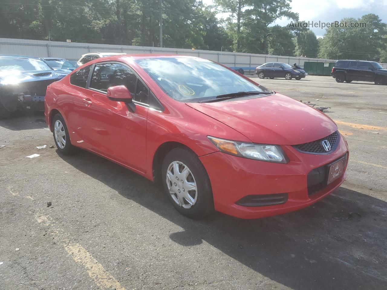 2012 Honda Civic Lx Red vin: 2HGFG3B57CH537207