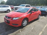 2012 Honda Civic Lx Red vin: 2HGFG3B57CH537207