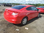 2012 Honda Civic Lx Red vin: 2HGFG3B57CH537207