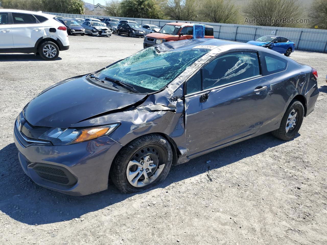 2014 Honda Civic Lx Gray vin: 2HGFG3B57EH525755