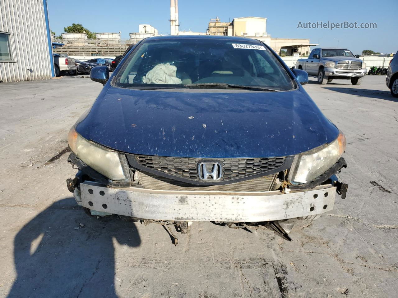 2012 Honda Civic Lx Blue vin: 2HGFG3B58CH518729