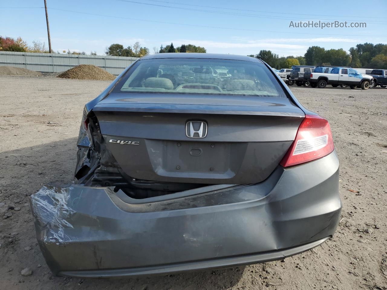 2012 Honda Civic Lx Gray vin: 2HGFG3B58CH558888