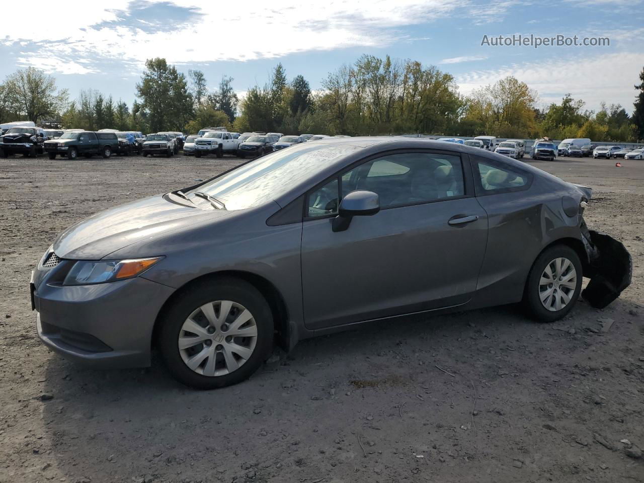 2012 Honda Civic Lx Gray vin: 2HGFG3B58CH558888