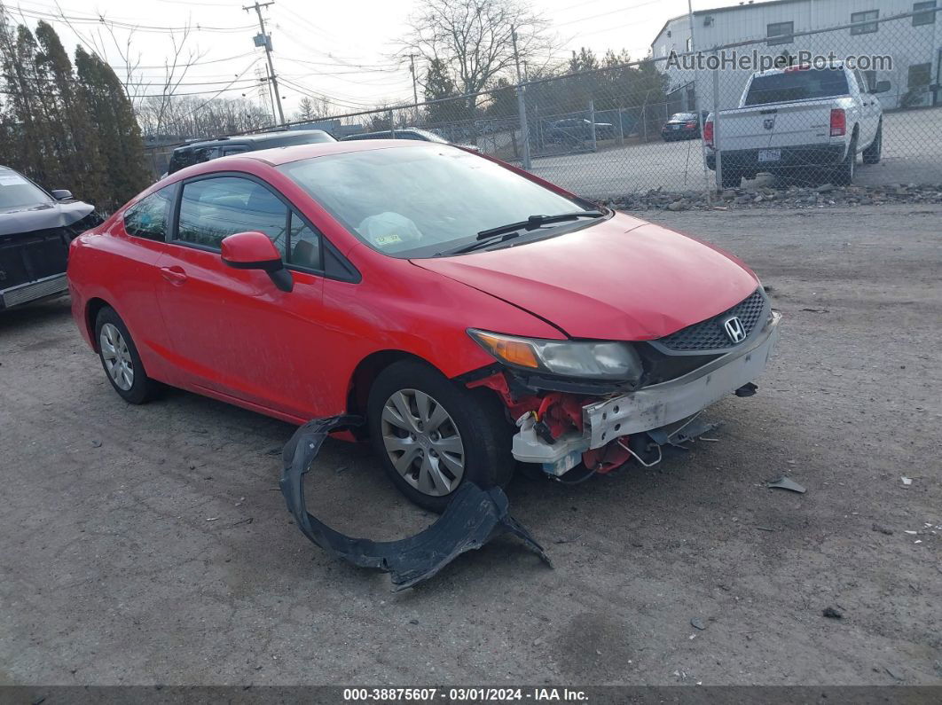 2012 Honda Civic Lx Red vin: 2HGFG3B59CH560231