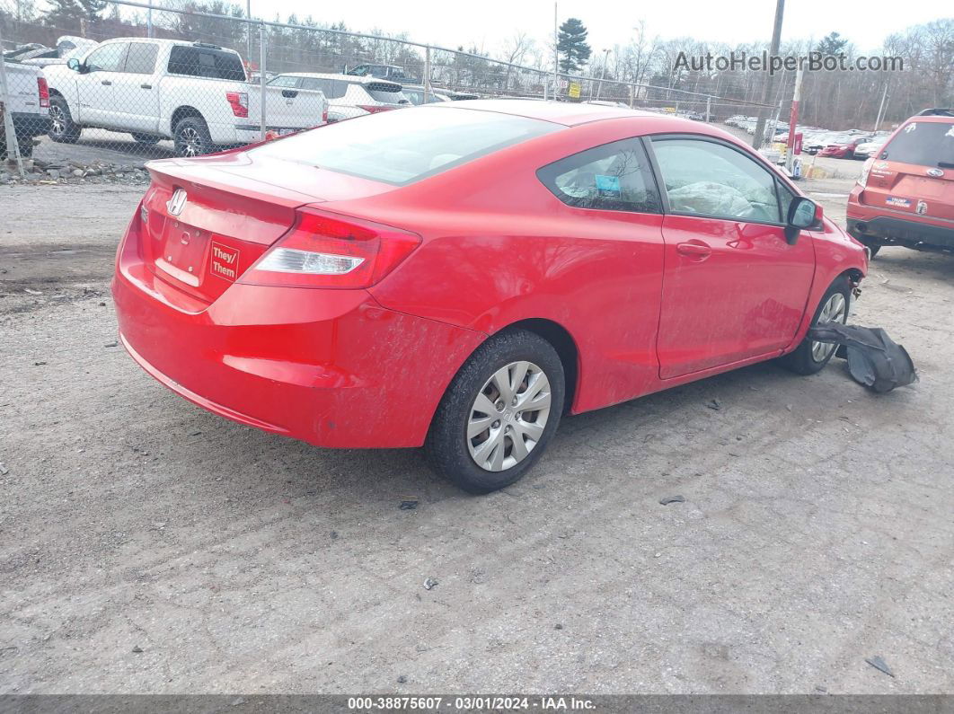 2012 Honda Civic Lx Red vin: 2HGFG3B59CH560231