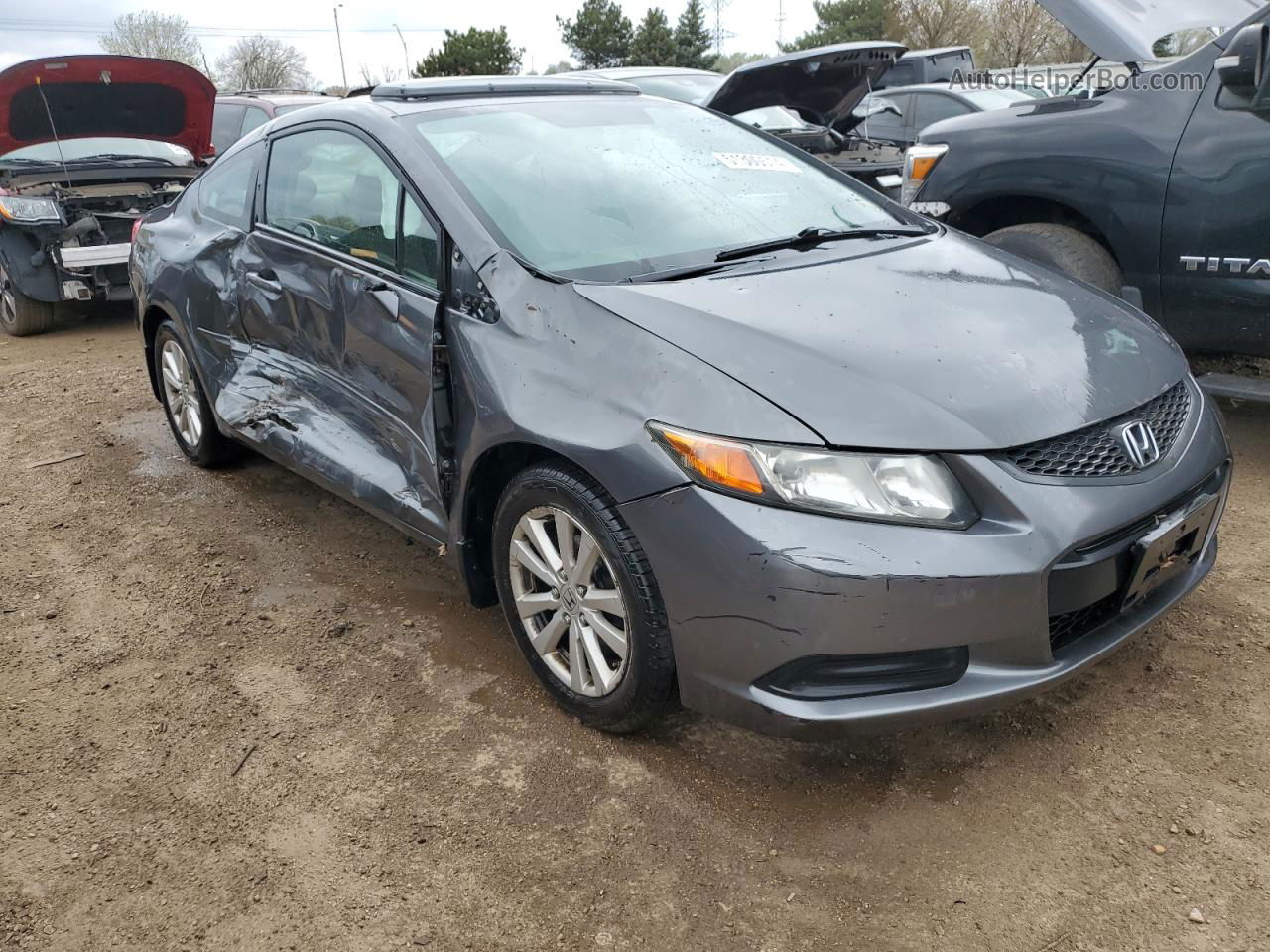 2012 Honda Civic Ex Gray vin: 2HGFG3B88CH514397