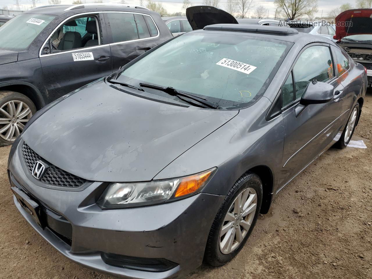 2012 Honda Civic Ex Gray vin: 2HGFG3B88CH514397