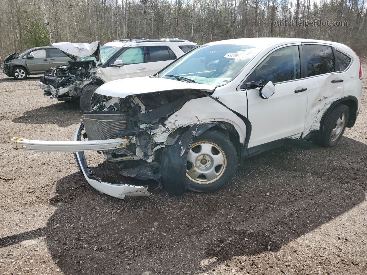 2012 Honda Cr-v Lx White vin: 2HKRM3H38CH002128