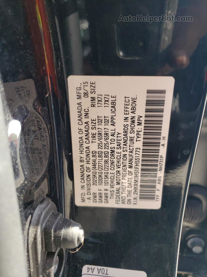 2015 Honda Cr-v Ex Black vin: 2HKRM3H51FH551773