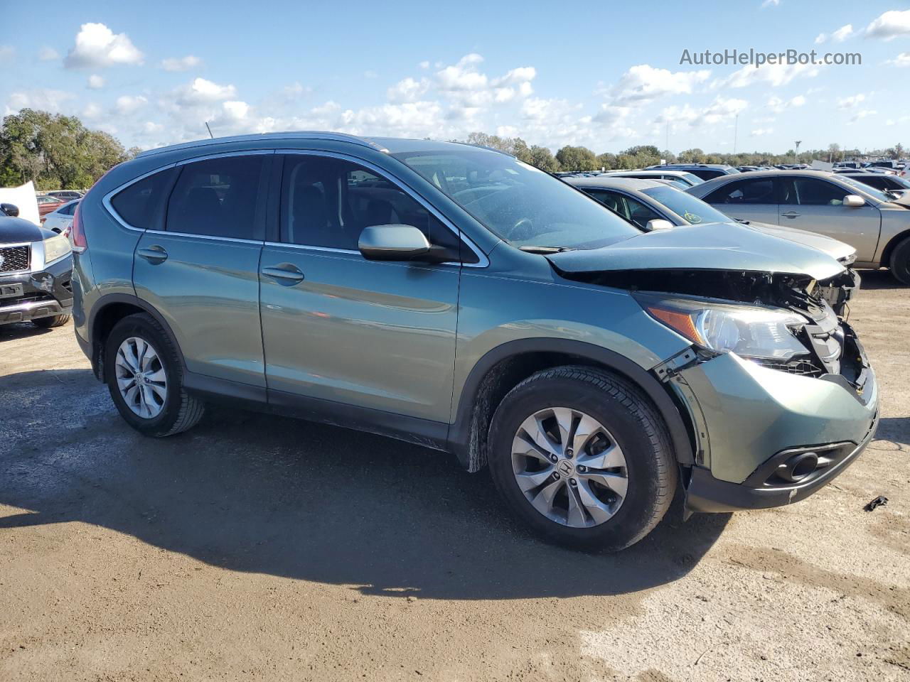 2012 Honda Cr-v Exl Зеленый vin: 2HKRM3H70CH505980