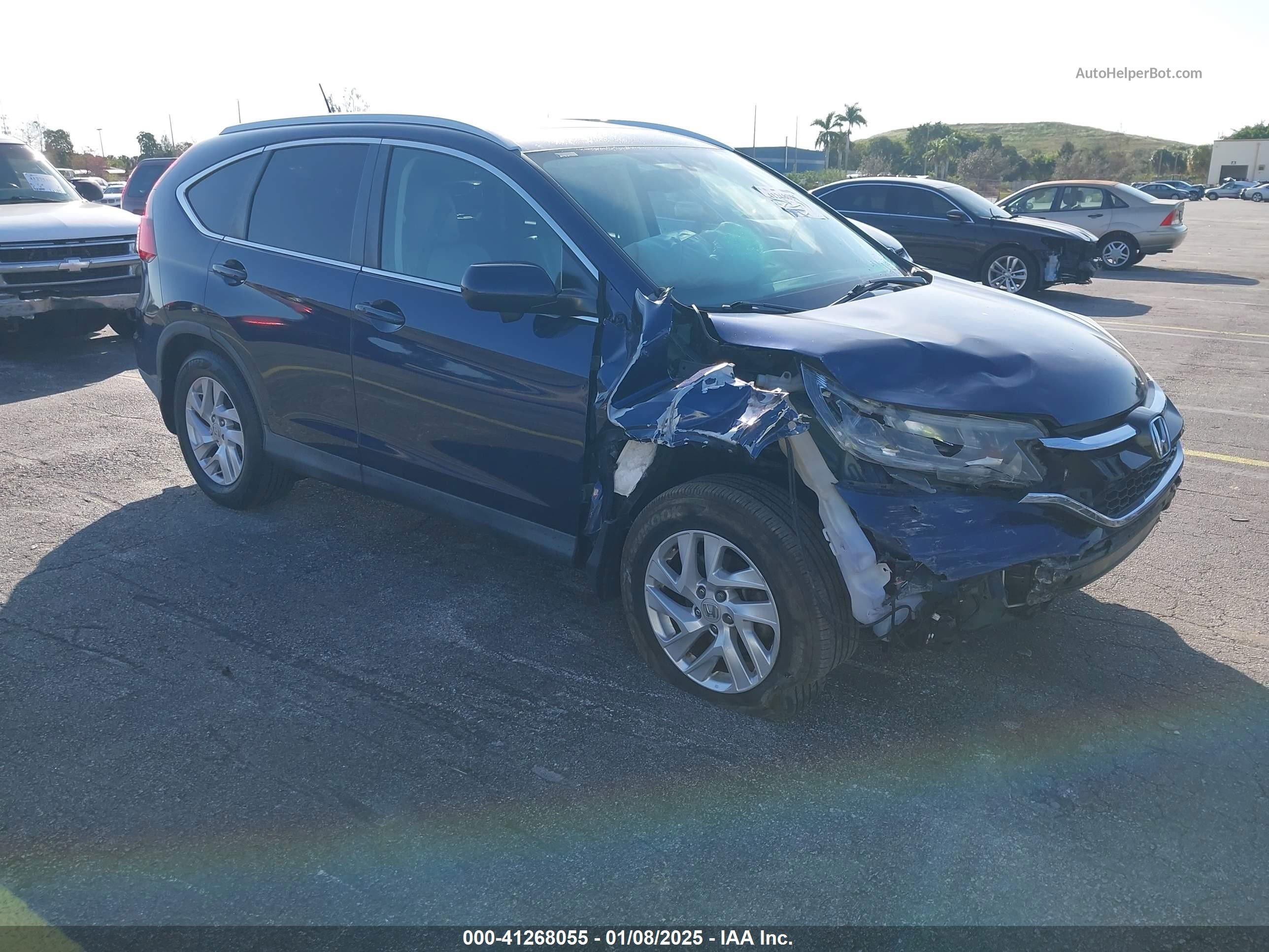 2016 Honda Cr-v Ex-l Blue vin: 2HKRM3H72GH546486