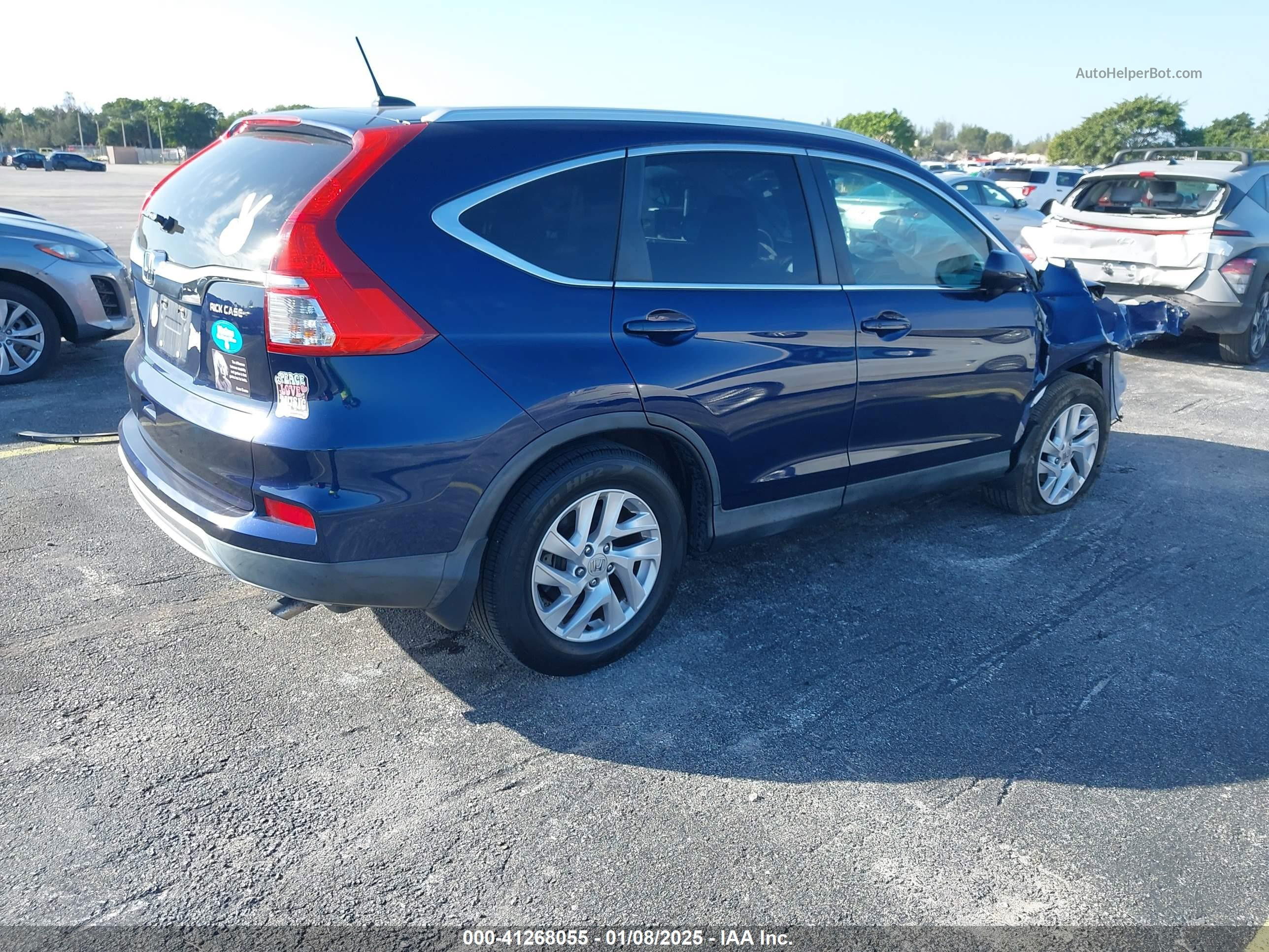 2016 Honda Cr-v Ex-l Blue vin: 2HKRM3H72GH546486