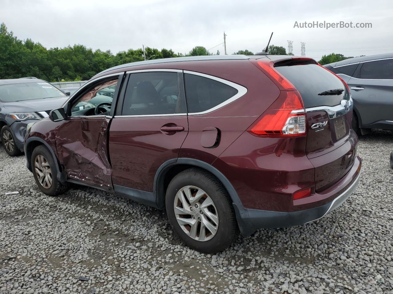 2015 Honda Cr-v Exl Burgundy vin: 2HKRM3H74FH526240