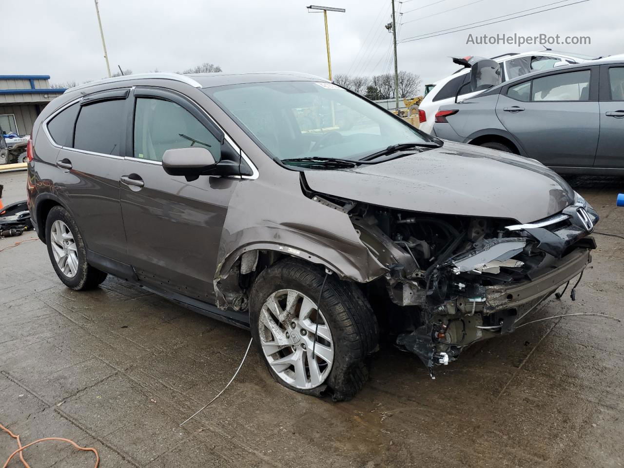 2015 Honda Cr-v Exl Brown vin: 2HKRM3H75FH519409