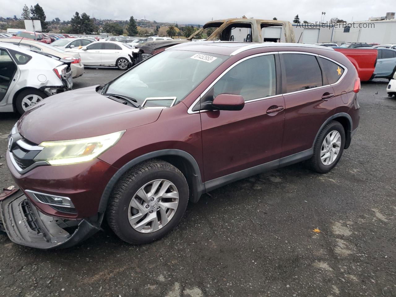 2015 Honda Cr-v Exl Бордовый vin: 2HKRM3H76FH550104